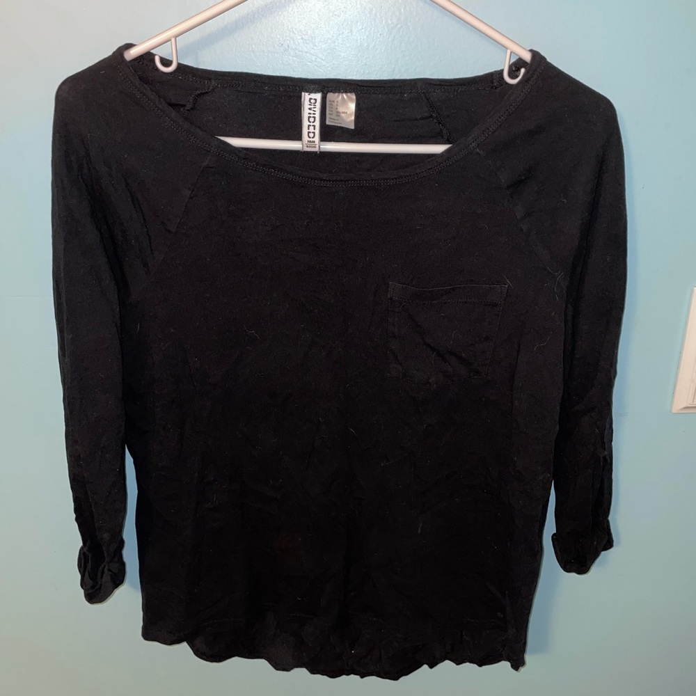 💙 Divided- Black Mid Length Sleeve Shirt Size Small